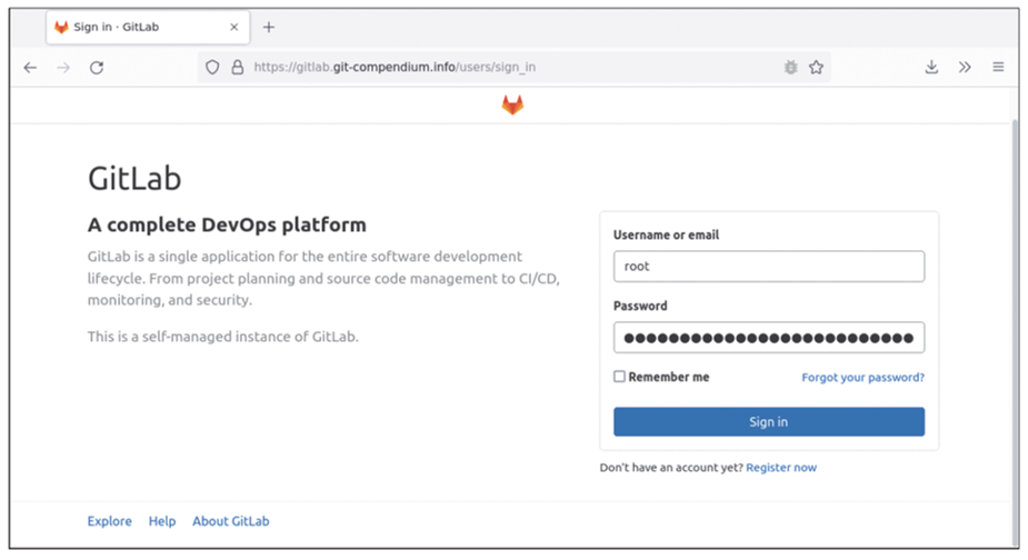 First Logon to the Newly Created GitLab Instance