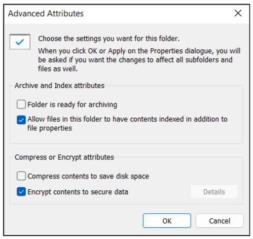 The EFS Functions Are Hidden in the File Properties Dialog