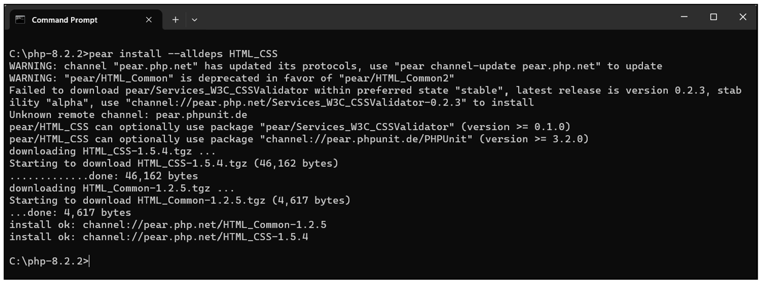 Dependent Packages Are Also Installed, with Some Warnings for (Still) Not Stable or Outdated Packages