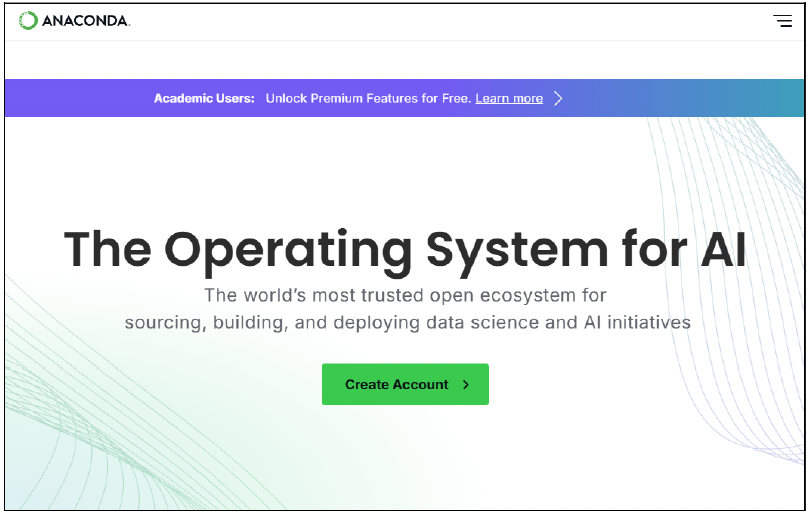 Anaconda Create Account Page