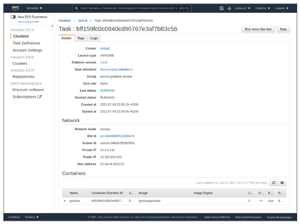 The Public IP Address of Your Amazon Cluster