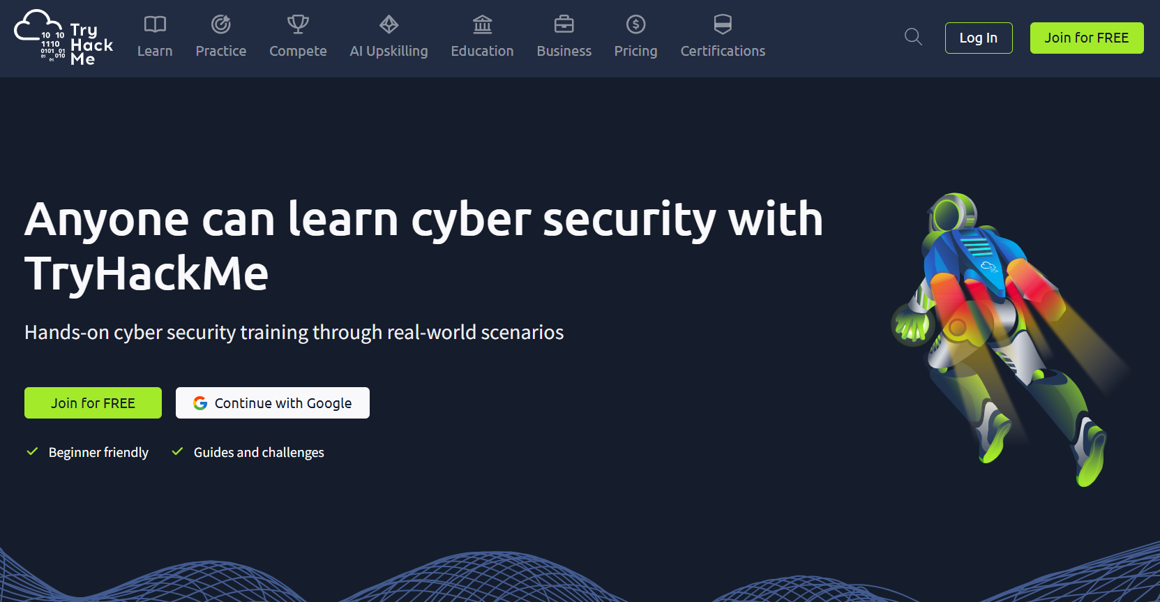 TryHackMe Homepage