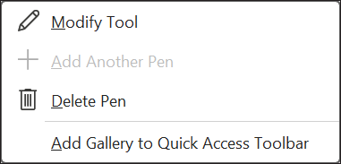Context Menu for Pen