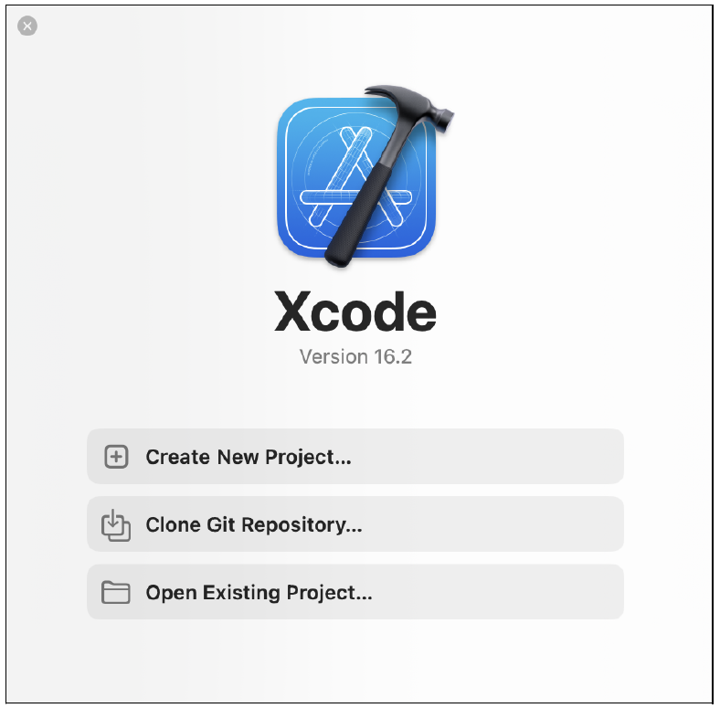 Welcome Window of Xcode