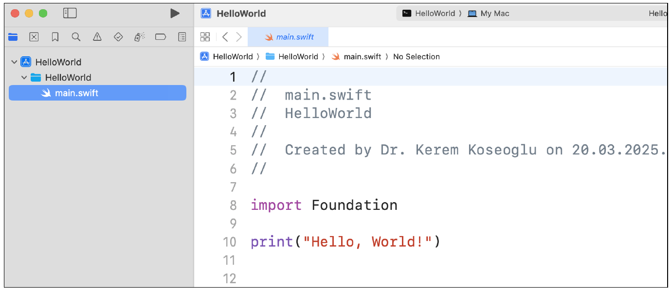 Main Swift Editor