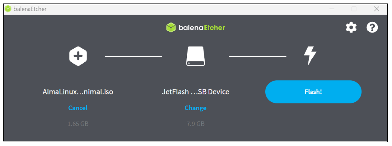 Etcher, Used to Transfer ISO Image to USB Flash Drive