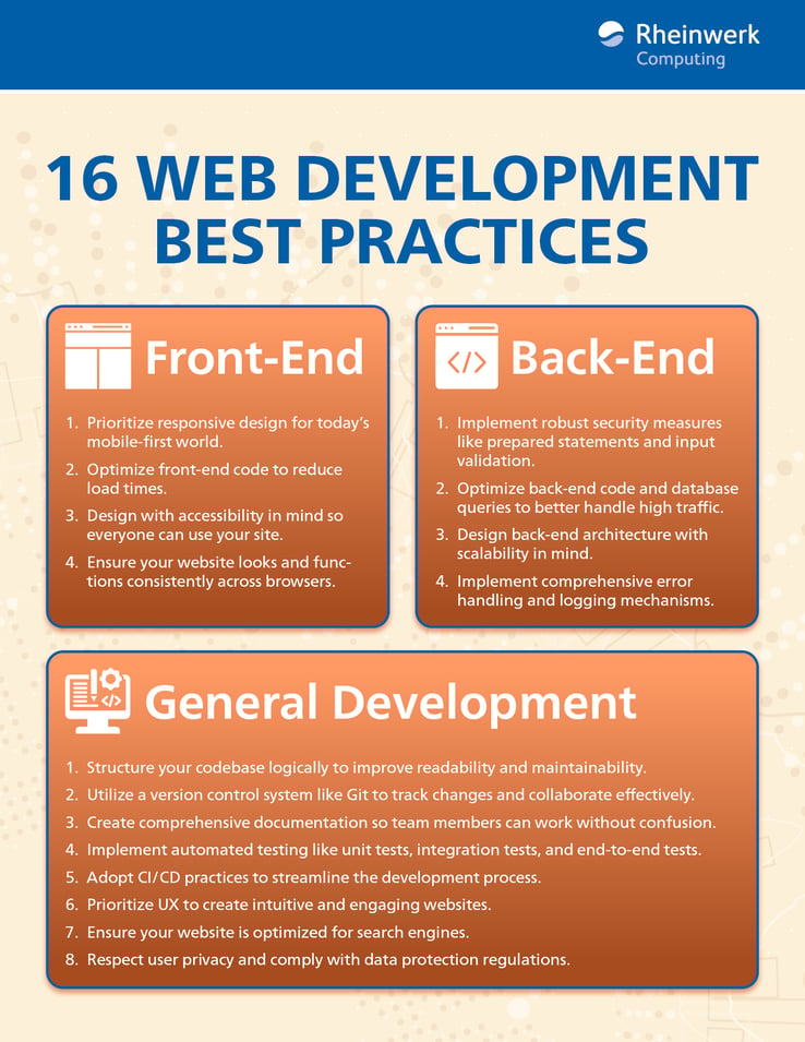 16 Web Development Best Practices for Front-End, Back-End, and Full-Stack Development